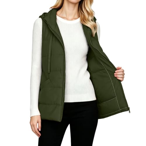 Puffer Vest Women Hooded Lightweight Sleeveless Quilted Jackets Fall Winter - image 9