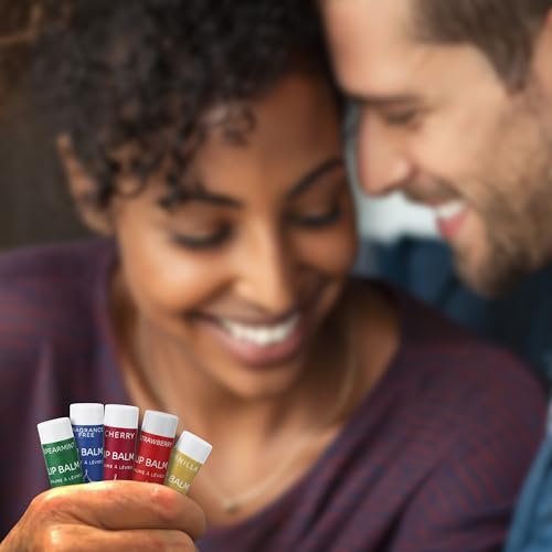 ALIDA PURE Melody Lip Balm Collection, Vegan Set, Beeswax Free, with Organic Jojoba and Avocado Oil, Vitamin E, Natural Moisturizer for Dry, Chapped Lips, 5 Tube Set