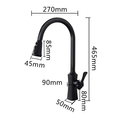 Robinet de cuisine noir avec pulvérisateur extractible pour évier moderne