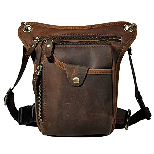 KPYWZER Vintage Leder Hüfttasche Drop-Beintasche Cover