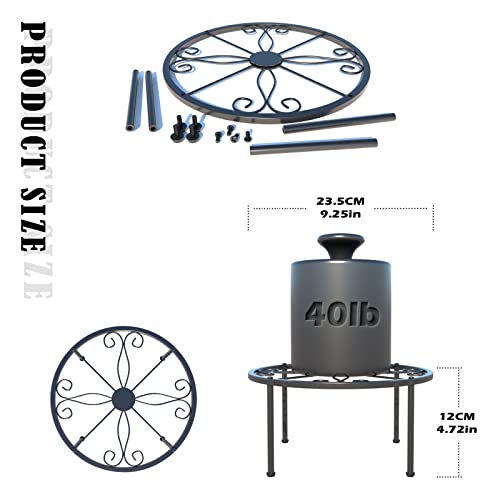 Yisancrafts 1-Pack Metal Plant Stand Shelf Indoor Outdoor, Heavy Duty Potted Flower Pot Holder Stands, Iron Plant Rack, Garden Container Round Supports For Planter #TOP4