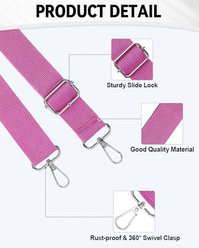 Image of eZAKKA 3 Pcs Purse Straps Replacement Crossbody, 1.37 in Wide Purse Strap Crossbody Shoulder Straps Adjustable for Canvas Bag Crossbody Handbag