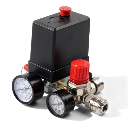 Druckregler, Druckschalter Kompressor, 220v 120psi Schalter Kompressor Mit Manometer, Regelventil