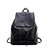 Produktbild JUNGEN Frauen Lederrucksack Wasserdicht Taschen PU Reisetasche Studenten Multifunktions Lässige Daypacks Outdoor Laptop Backpack, Schwarz