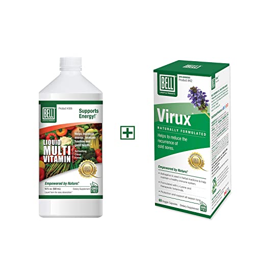 Bell Bundle - Virux L Lysine & Liquid Multivitamins For Women And Men - 25 Years Around The World, Sold Directly By The Manufacturer #TOP25