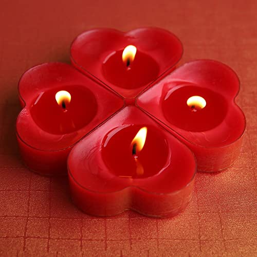 Image of Paraffin Wax Candles Smokeless & Long Lasting Perfect for Decoration of Diwali, Christmas, Dinner, Wedding Parties, Church, Spa, Restaurant(Heart Shape, Set of 30 - Burn Time 4 Hr)