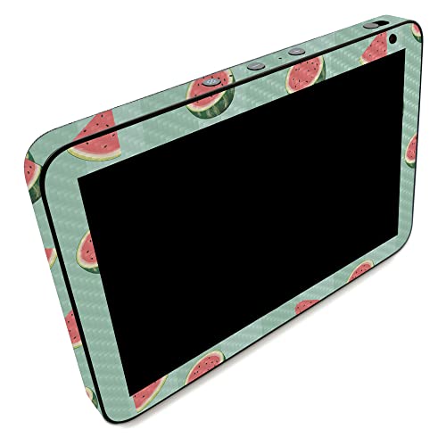 Image of MightySkins Carbon Fiber Skin Compatible with Amazon Echo Show 8 (Gen 2) - Watermelon Patch | Protective, Durable Textured Carbon Fiber Finish | Easy to Apply