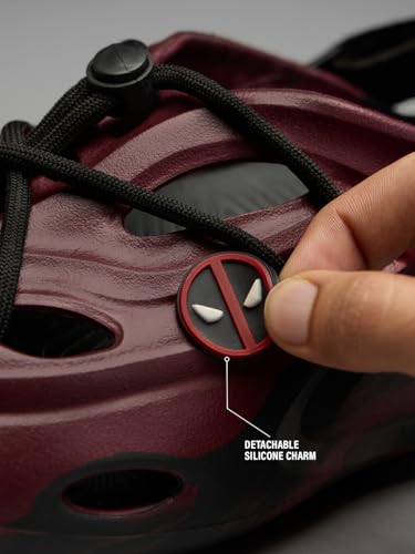 Image of The Souled Store Hydros: Deadpool 2.0 Men and Boys Red and Black EVA Low Top Clogs