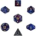 Chessex Manufacturing Cube Gemini Set of 7 Dice - Blue & Purple with Gold Numbering CHX-26428