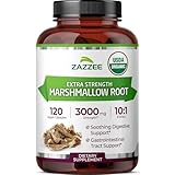 Zazzee USDA Organic Marshmallow Root 10:1 Extract, 3000 mg Strength, 120 Vegan Capsules, 4 Month Supply, Standardized, Concentrated 10X Extract, 100% Vegetarian, All-Natural, Non-GMO, Made in The USA