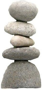 RM Ancient Graffiti Medium 5-Stone Natural River Stone Cairn Rameshwaram Marble, Art Stone Collection, River Balancing Stone Decor