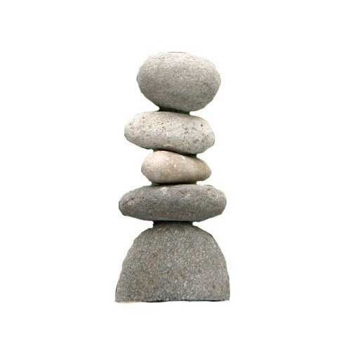RM Ancient Graffiti Medium 5-Stone Natural River Stone Cairn Rameshwaram Marble, Art Stone Collection, River Balancing Stone Decor