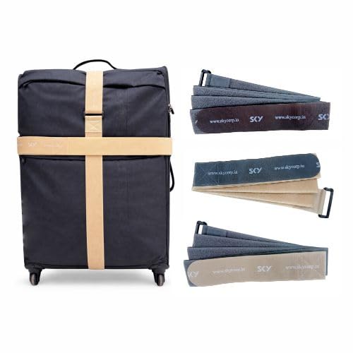sky straps Sky Luggage Strap 2 Meter Long | Hook & Loop | Adjustable Suitcase Belt | Must Have Travel Accessory | Heavy Duty Baggage Strap | Secure and Easy Identification | Multicolor | Pack of 2-picture-21
