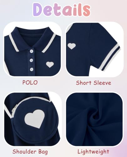 Move Dance Little Girls Sporty Dress 4T 5T Dark Blue Sundress with Bag - image 6