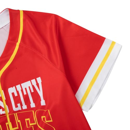Image of Game Day Shirts Football Jersey for Wome Football Mom Tops | Football Jersey for Women Button Down Football Mom Shirt Short Sleeve Tops