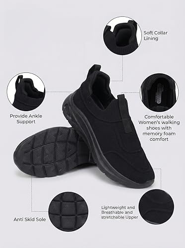 Image of ATHCO Womens Wonder Running Shoes for Woman with Soft Flexible Memory Foam Women's Shoes for Walking Gym Training,Casual, Sports, Lightweight Lace up Athletics Slipon Running Shoes for Ladies & Girls