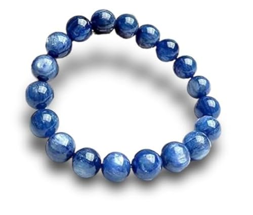 Kyanite bleue bracelet élastique résistant œil de tigre perles 9mm véritable