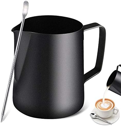 Milk Frothing Jug 350ml 600ml 900ml 12oz 20oz 32oz Stainless Steel Milk Pitcher Cup Barista Milk Jug and Latte Decorating Art Pen for Making Coffee Cappuccino Frothing Milk Coffee Machine