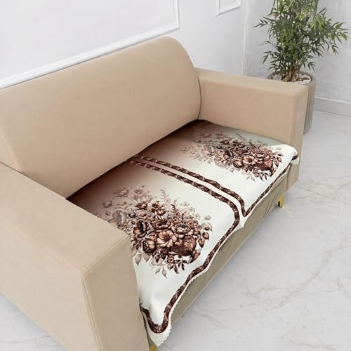 Image of Homerz Premium 'Luxe Series' Holland Velvet Sofa Cover | Smooth Finish | Anti-Skid Fleece Backing | Soft Touch Couch Protector for Living Room (Rust, 2 Seater, Only Seat Cover)