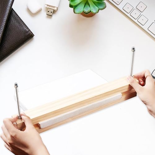 2 Sets Buchbindepresse Aus Holz,Buchbinder Tragbare Buchpresse Buchbinderei Flachpapier Pressmaschine Buchbindewerkzeuge, Buchpresse für zu Hause Schule DIY-Buchbinden Im Büro