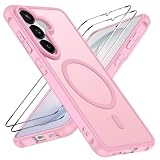 iVoler Cover Magnetica per Samsung Galaxy s26 5G con 2 Pezzi Vetro Temperato, [Compatibile con MagSafe] Custodia Traslucida Posteriore Sottile Anti-Impronte Case, Opaca Rosa
