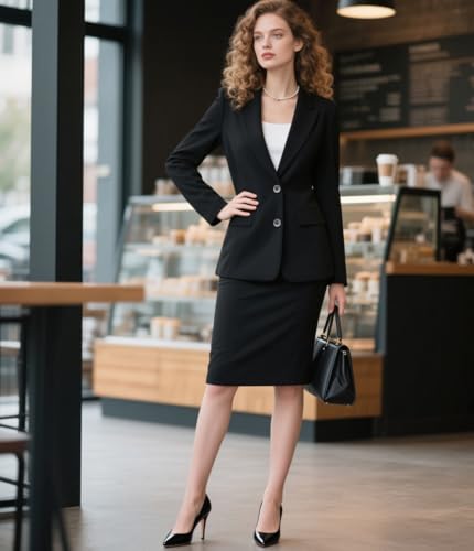 2 Piece Skirt Sets for Women Business Office Formal Dress Suit Skirt and Blazer Sets for Women2