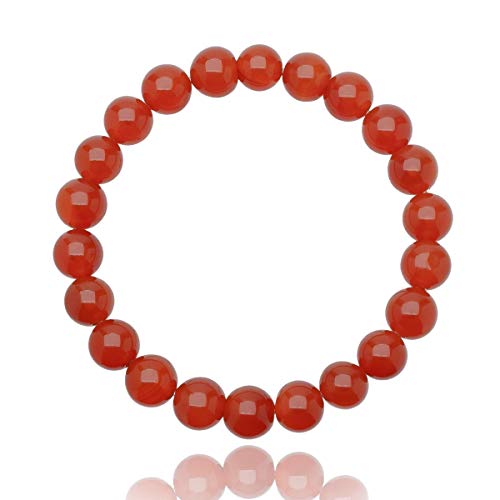 Unique Gems Damen Armband Karneol – 8mm Naturstein Chakra Perlenarmband elastisch – Handgefertigtes Heilstein & Energiearmband – Made in Germany