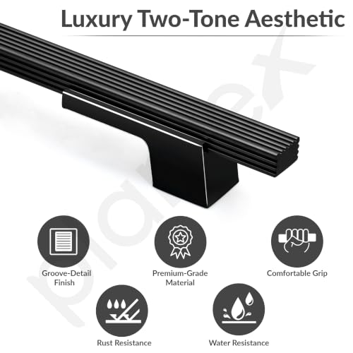 Image of Plantex Aluminium Cabinet Handle /900mm Wardrobe Handle for Home /Cupboard Door Pull-Push Handles for Office - Pack of 1 (DTC-5580, Black)