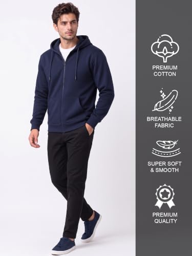 Image of XENOVAURBAN Zipper Hoodie for Men /Women | Unisex fit Cotton Fleece Hooded Sweatshirt - Zipper