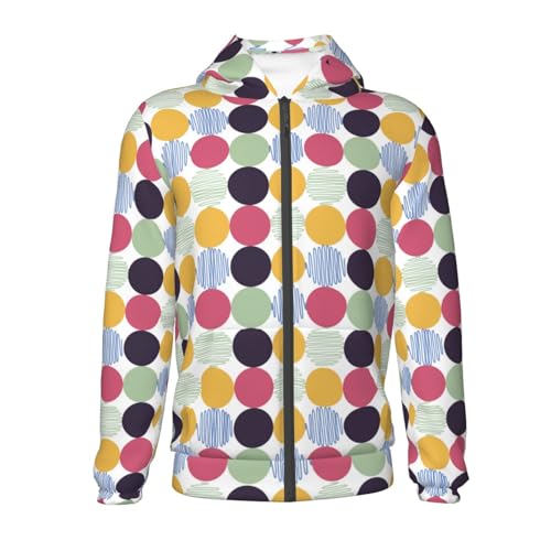 Polka Dot Kid Hoodies Boys Zip Up Sweatshirts Girls Pullover with Pocket2