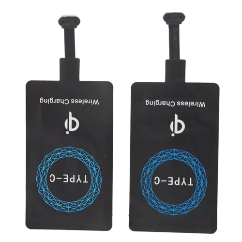 FLEXMAN 2Pcs Type C Wireless Charging Receiver, Universal Self Adhesive Sticker Charging Receiver for Mobile Phone with Type C Interface