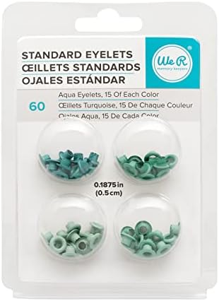 We R Memory Keepers 0633356415770 Eyelets & Washers Crop-A-Dile-Standard-Aqua (60 Piece)