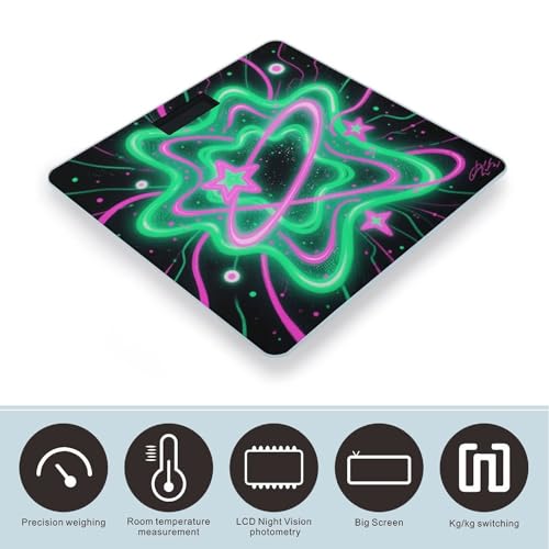 Báscula Digital Galaxy Verde-Rosa de Vidrio Templado miniatura 3