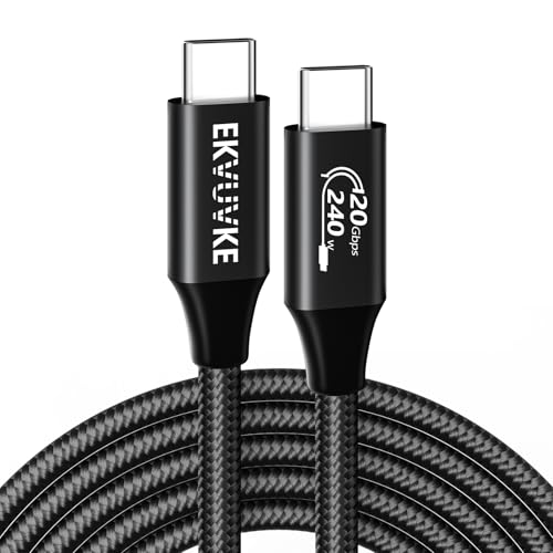 USB C Monitor Cable 1.6FT, 240W Fast Charging PD3.1 & 4/8K@60Hz Video Output, 20Gbps Data Transfer USB 3.2 Gen 2x2 Type C Monitor Display Cable for iPhone 17/16, MacBook, iPad, Laptop, CarPlay