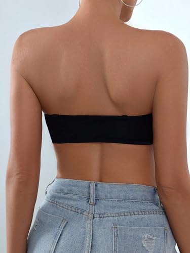 COZYEASE Women's Strapless Front Closure Bra One Piece Comfort Wireless Bottom Hem Bras2