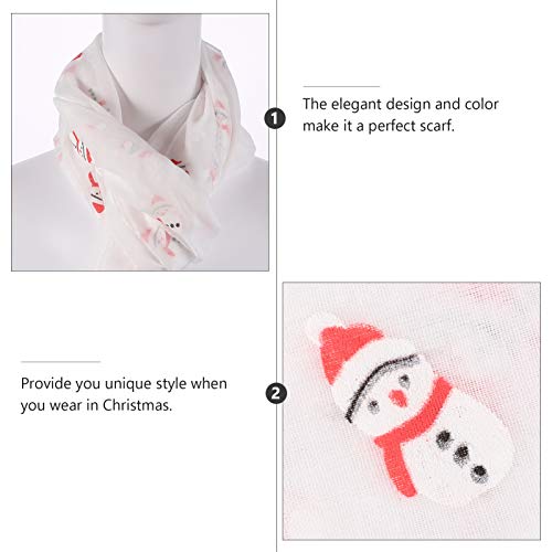 KESYOO LenÃ§o Feminino de Natal Branco Boneco de Neve Xale Macio Quente para O Inverno LenÃ§o Elegan