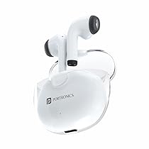 Portronics Harmonics Twins S4 Smart TWS Earbuds with Hall Switch Feature, Bluetooth 5.3, 16Hrs Playtime, 13mm Dynamic Drivers, Heavy Bass, Type C Charging(White)