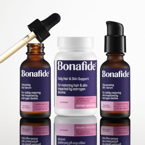 Image of Bonafide Silvessa Hair & Skin Support Capsules - Hormone-Free, Drug-Free Daily Nourishment for Hair & Skin During Menopause - 90 Day Supply (90 Capsules)