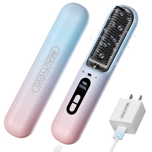 BEAUTYOVO Cordless Hair Straightener Brush