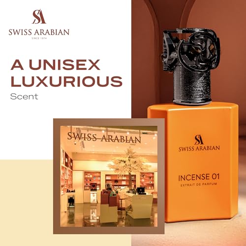 سويس اريبيان عطر انسينس 01 اكستريت دي بارفان، 50 مل، عطر عالي الجودة، عطر للجنسين، بخور منعش، عطر فاخر للنساء والرجال