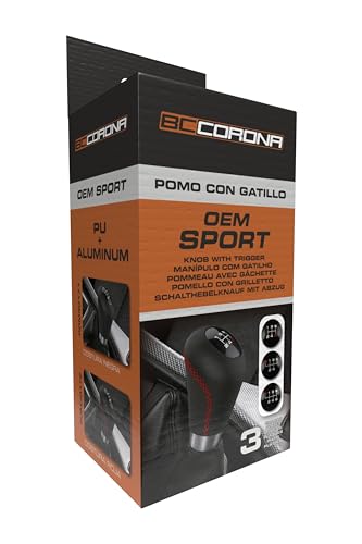 Bc Corona 1 Pommello Leva Corto 27Mm Modelo Sport Pomello Cambio Leva Auto En Pelle Colore Nero/Rosso - 9