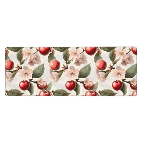 Tapis de souris de jeu bords cousus et base caoutchouc fleurs cerisiers