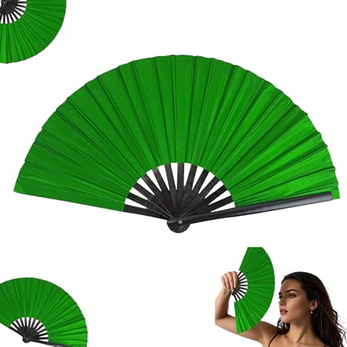Lramkuy Boots on The Ground Fans for Line Dancing, 2025 New Laser Colors Line Dance Popping Fan, Large Folding Hand Fan for Dancing, Foldable