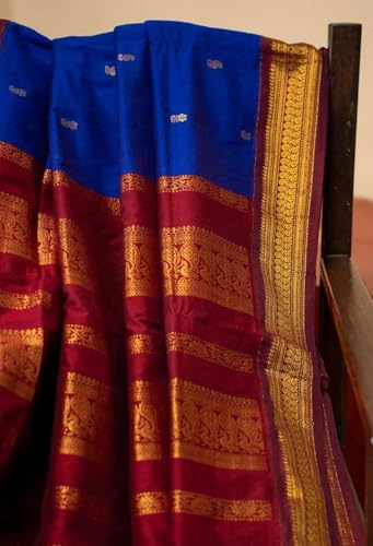Image of South Cotton Gadwal Saree for Women | Celebrity Inspired Traditional Ethnic Wear | Chettinad & Kalyani Cotton Sarees | Soft Cotton Saree with Blouse Piece