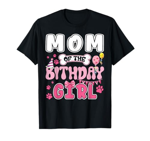 Mamá del cumpleaños niña perro pata tema familia cumpleaños fiesta Camiseta