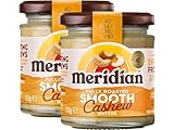 Meridian Natural Smooth Cashew Butter 170g – 96% Roasted Cashews, Creamy Texture, No Palm Oil, No Added Sugar or Salt, Vegan, Gluten & Dairy Free, (Pack of 2) from SuperfoodUK