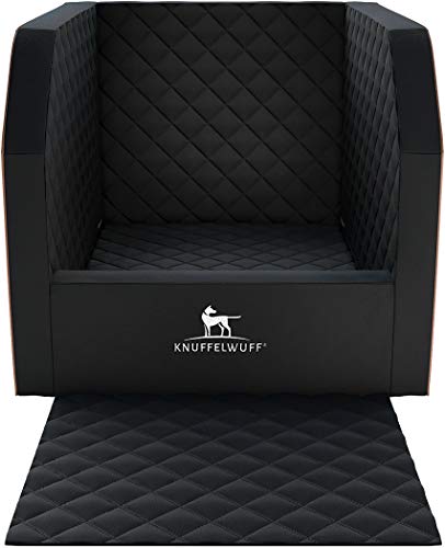 Knuffelwuff Cargo Hundebox Auto Hunde Autositz Hundetransportbox Transportbox Hund Rücksitz 60 x 78 x 50cm Schwarz