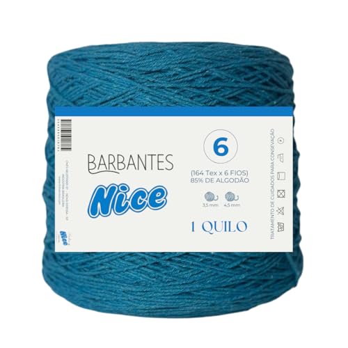 Barbante Parafinado Colorido Para Crochê Fio 6-1kg (AZUL CELESTE)