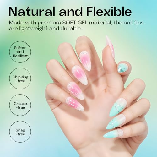 330pcs Medium Stiletto Nails – 15 Sizes, Pre-Filed - Image 4