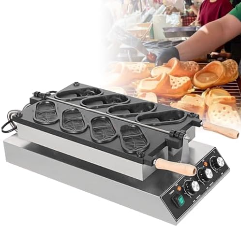 Stainless Steel Shoe Shaped Waffle Maker - Non-Stick Bread Baking Machine, 4pcs Electric Shoe Shaped Maker for Commercial Use, Perfect for Unique Desserts & Snacks